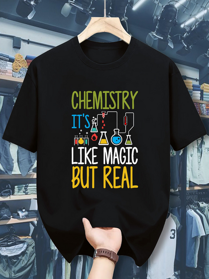 Men's Graphic T-Shirt Chemistry Beakers Colorful Experiment With Magic Laboratory Theme
