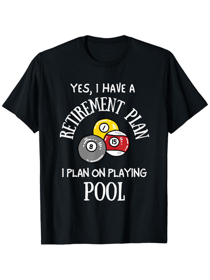 Men's Graphic T-Shirt Retirement Plan Colorful Billiard Balls With Playful Retirement Theme Pool