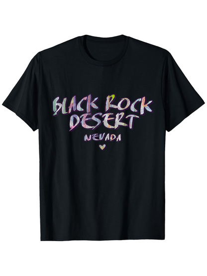 Men's Graphic T-Shirt Neon Splash Painted Letters With Handwritten Bold Artistic Black Rock Desert Nevada