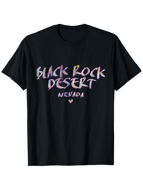 Men's Graphic T-Shirt Neon Splash Painted Letters With Handwritten Bold Artistic Black Rock Desert Nevada