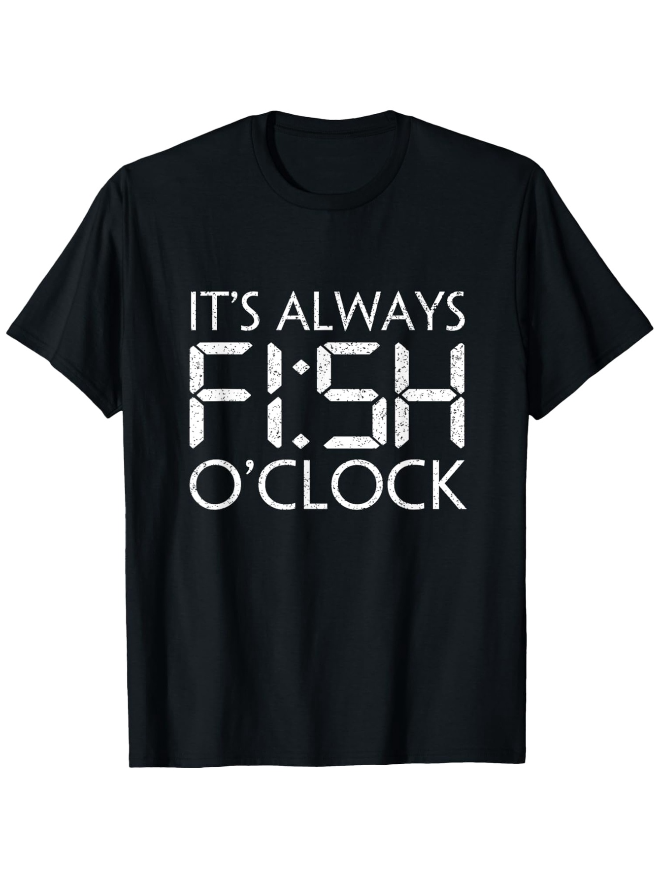 Men's Graphic T-Shirt Its Always Fish Oclock Digital Style Letters Summer T Shirt