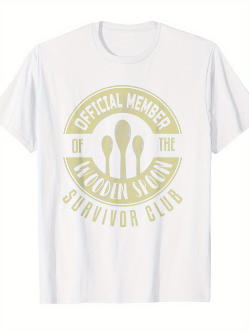 Men's Graphic T-Shirt Official Member Survivor Club With Wooden Spoon Cooking Utensil Design
