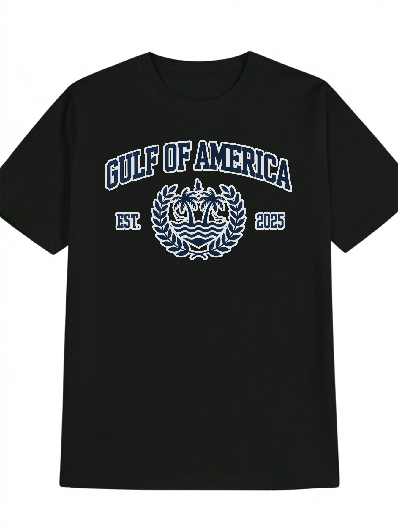 Men's Graphic T-Shirt Gulf Of America With Laurel Wreath Emblem And Est 2023 Text