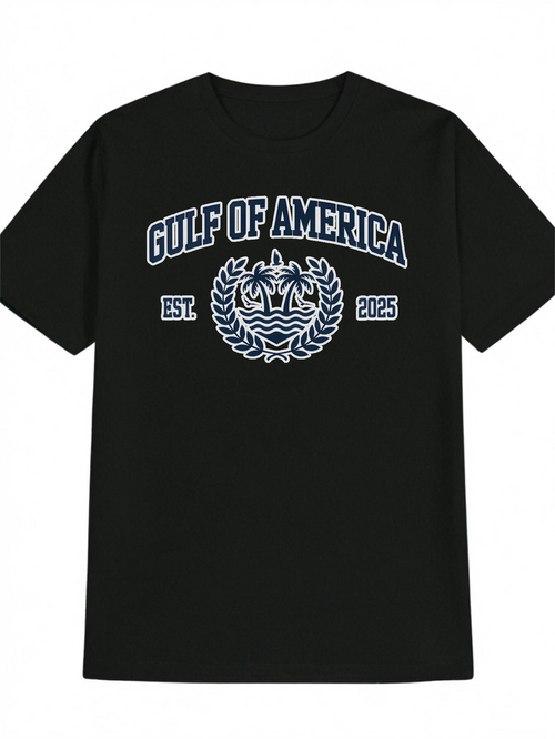 Men's Graphic T-Shirt Gulf Of America With Laurel Wreath Emblem And Est 2023 Text
