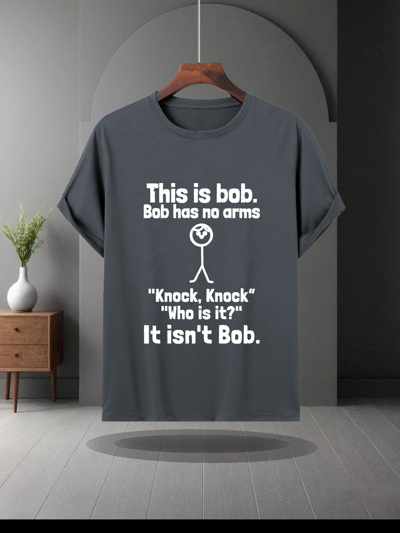 Men's Graphic T-Shirt This Is Bob Stick Figure Joke With Simple Minimalist Humor Drawing