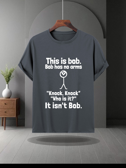 Men's Graphic T-Shirt This Is Bob Stick Figure Joke With Simple Minimalist Humor Drawing