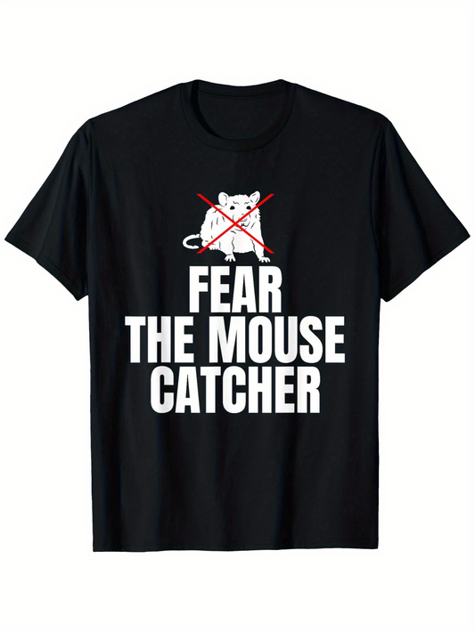 Men's Graphic T-Shirt Fear The Mouse Catcher Bold Letters With Crossed Mouse Graphic