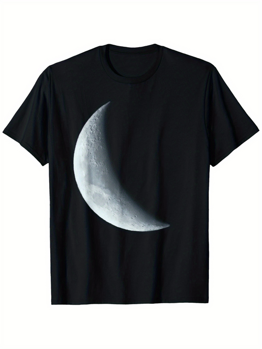 Men's Graphic T-Shirt Gleaming Crescent Light Shining In Still Night Sky Moon