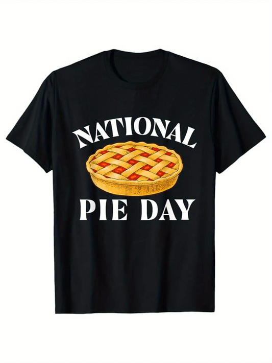 Men's Graphic T-Shirt National Pie Day With Sweet Lattice Baked Dessert Pie