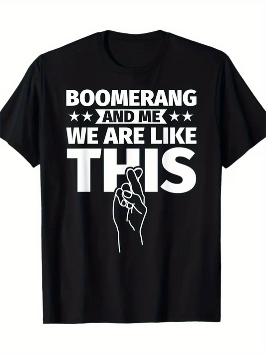 Men's Graphic T-Shirt Boomerang And Me We Are Like This With Simple Outline Hand Drawing