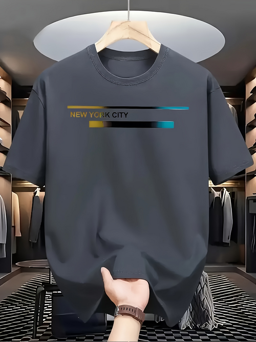 Men's Graphic T-Shirt New York City Abstract Color Bar Graphic Tee