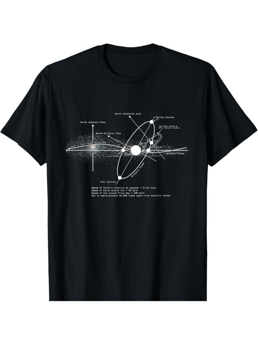 Men's Graphic T-Shirt Solar System Chart With Labeled Orbits And Scientific Markings Sun