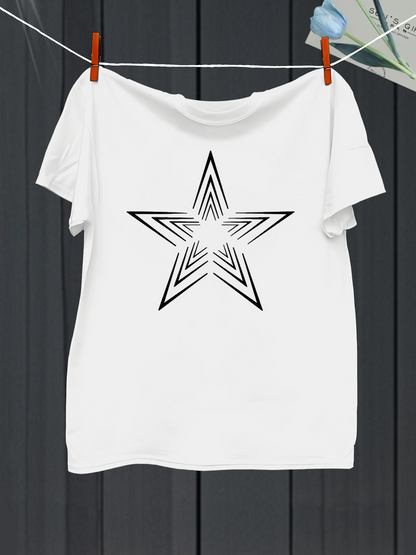Men's Graphic T-Shirt Radiant Geometric Lines Forming A Bold Star Shape