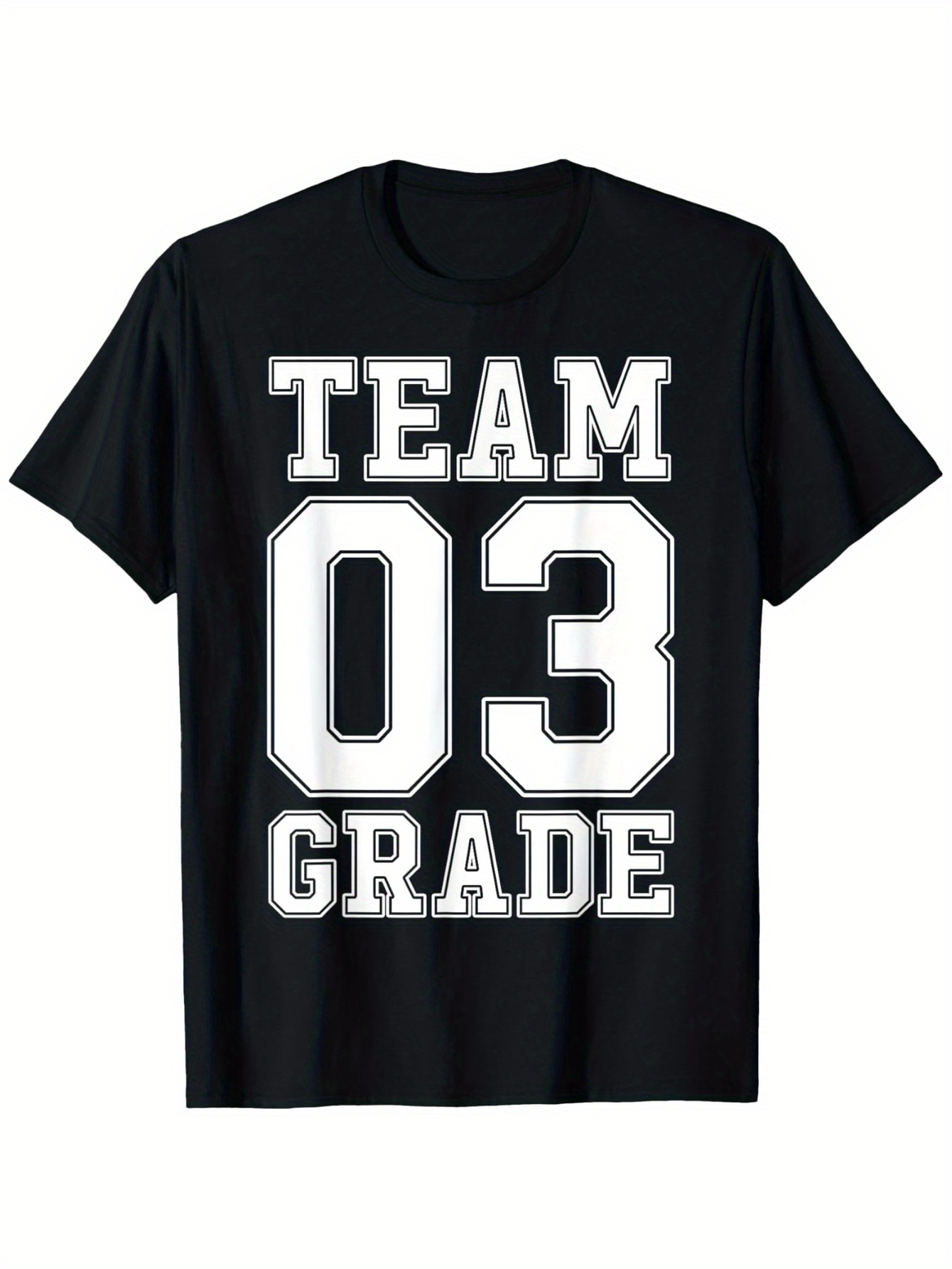 Men's Graphic T-Shirt Team Spirit With Large Bold Number Lettering Grade