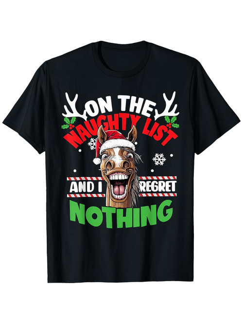 Men's Graphic T-Shirt On The Naughty List And I Regret Nothing Reindeer