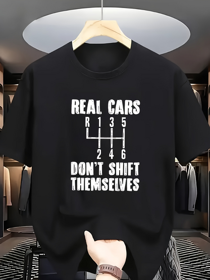 Men's Graphic T-Shirt Real Cars Dont Shift Themselves With Manual Gear Shift Diagram