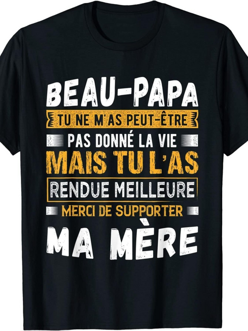 Men's Graphic T-Shirt Beau-Papa Humorous French Quote