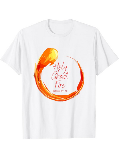 Men's Graphic T-Shirt Holy Ghost Fire With Fiery Swirling Abstract Brushstroke Flame