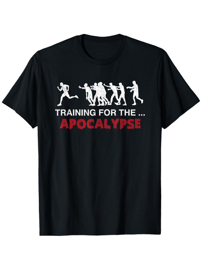 Men's Graphic T-Shirt Training For The Apocalypse Running Human Figures Evolution Silhouette