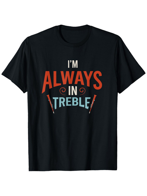 Men's Graphic T-Shirt Im Always In Treble Colorful Lettering With Minimal Music Lines T Shirt
