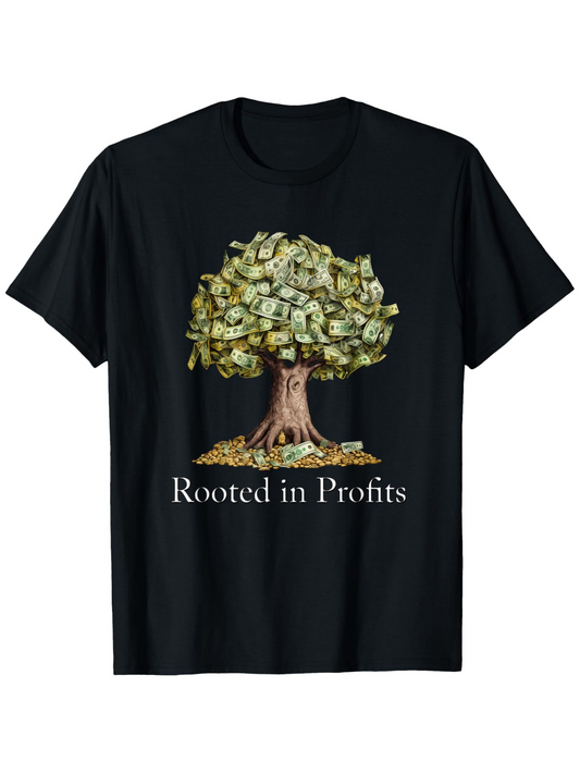 Men's Graphic T-Shirt Rooted In Profits Lush Money Leaves Growing From Tree