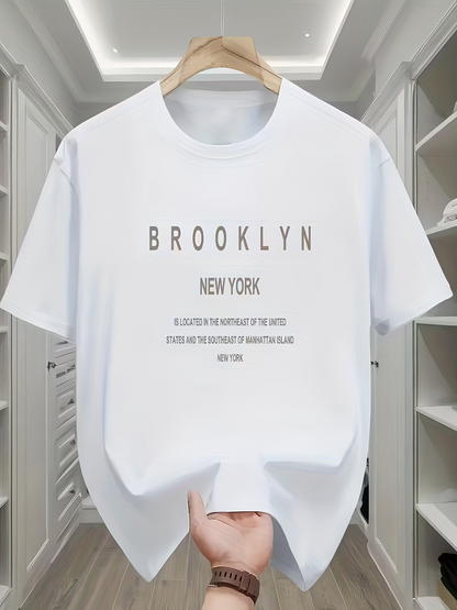 Men's Graphic T-Shirt Brooklyn New York Casual Urban Style With Minimalist Typography T Shirt