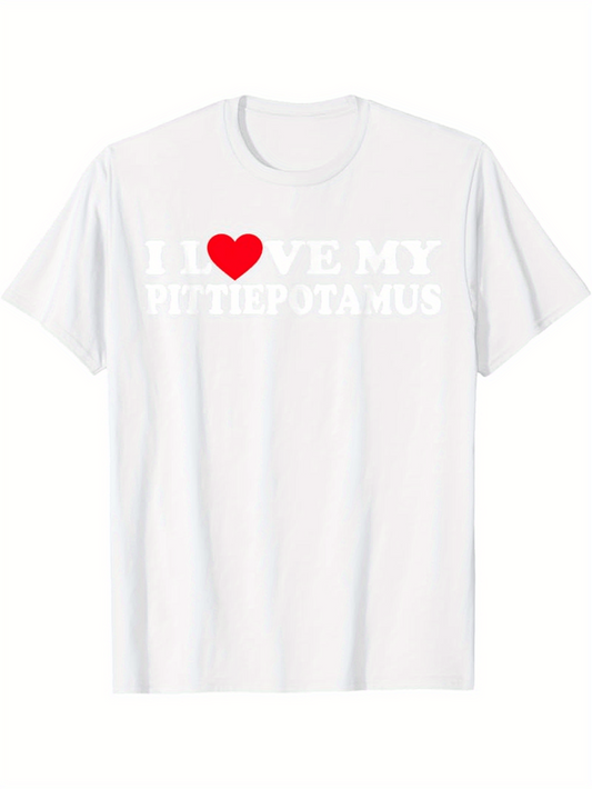 Men's Graphic T-Shirt I Love My Heartwarming Phrase On Minimalist White T Shirt