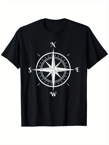 Men's Graphic T-Shirt Classic Compass Rose With Detailed Wind Directions And Ornate Centerpiece Star Compass
