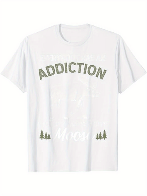 Men's Graphic T-Shirt Addiction Minimalist Evergreen Trees With Subtle Mountain Landscape