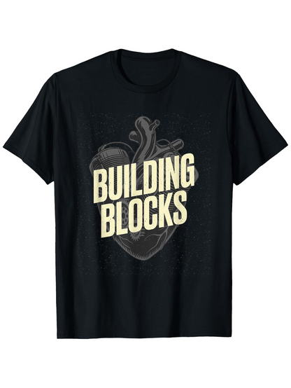 Men's Graphic T-Shirt Building Blocks Anatomical Heart With Subtle Illustration Under Bold Text
