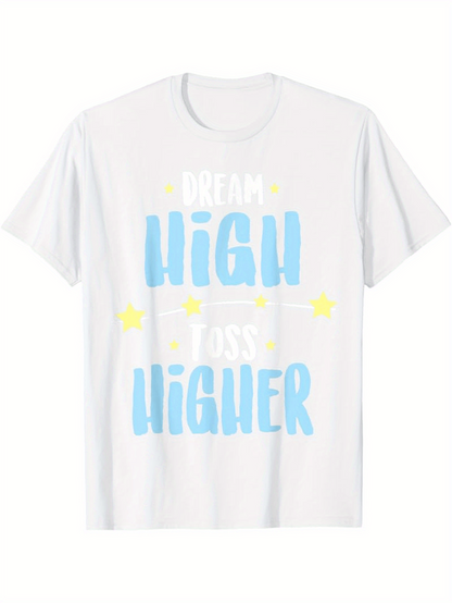 Men's Graphic T-Shirt Dream High Toss Higher With Yellow Stars T Shirt