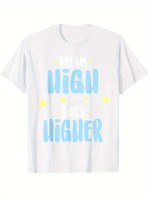 Men's Graphic T-Shirt Dream High Toss Higher With Yellow Stars T Shirt