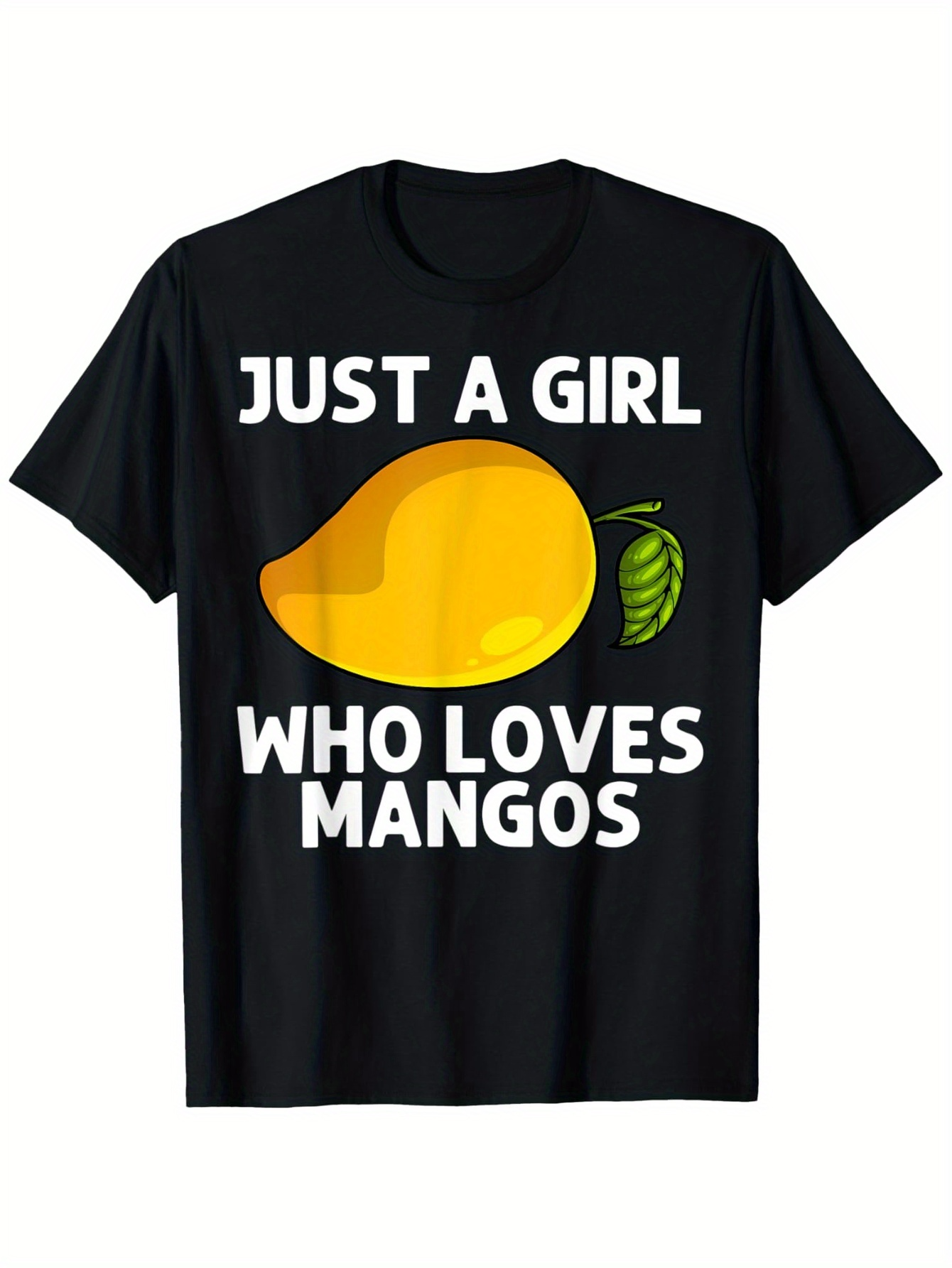 Men's Graphic T-Shirt Just A Girl Who Loves Mangos With Vibrant Yellow Fruit Illustration Mango