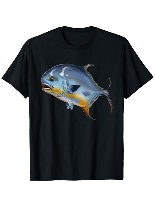 Men's Graphic T-Shirt Colorful Realistic Ocean Fish With Iridescent Blue And Yellow Details Fish