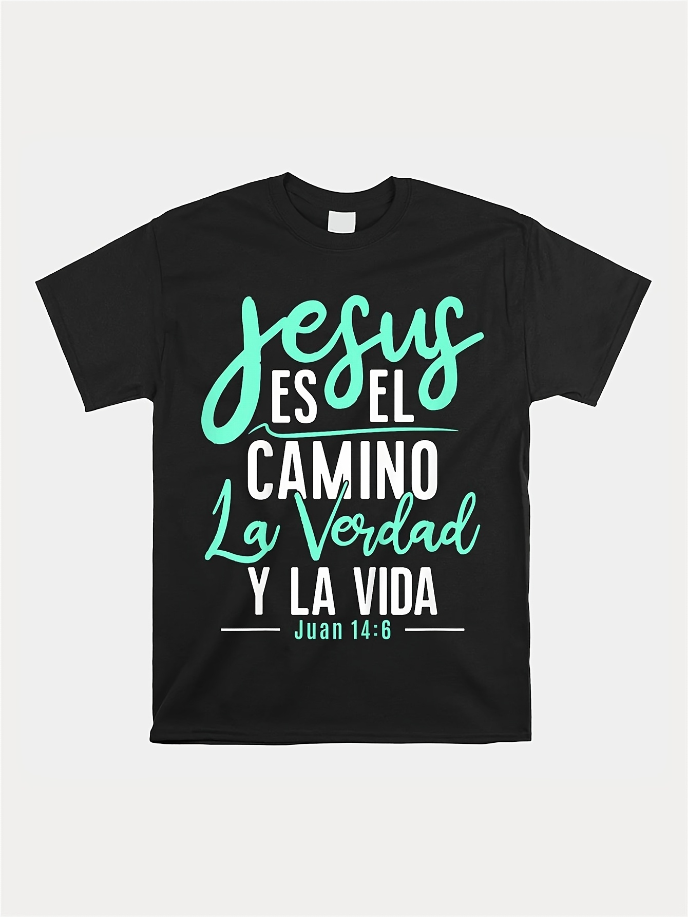 Men's Graphic T-Shirt No English Text Bold Color Script And Block Letters Overlaid Black T Shirt