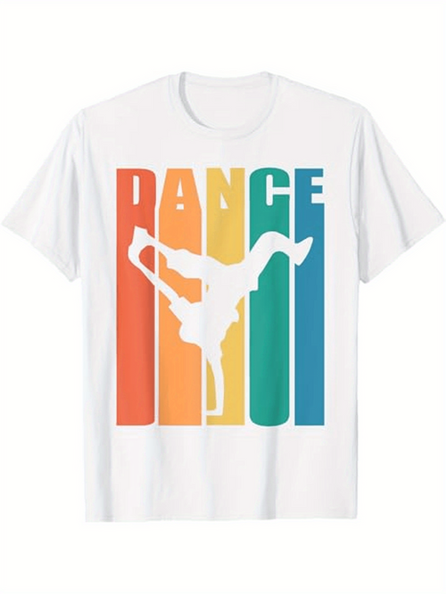 Men's Graphic T-Shirt Dance Groovy Retro Style With Breakdancer Silhouette