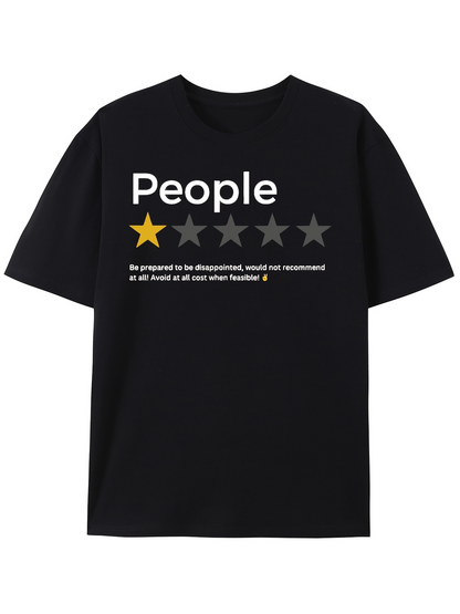 Men's Graphic T-Shirt People One Star Review With Minimalist Typography Graphic T Shirt