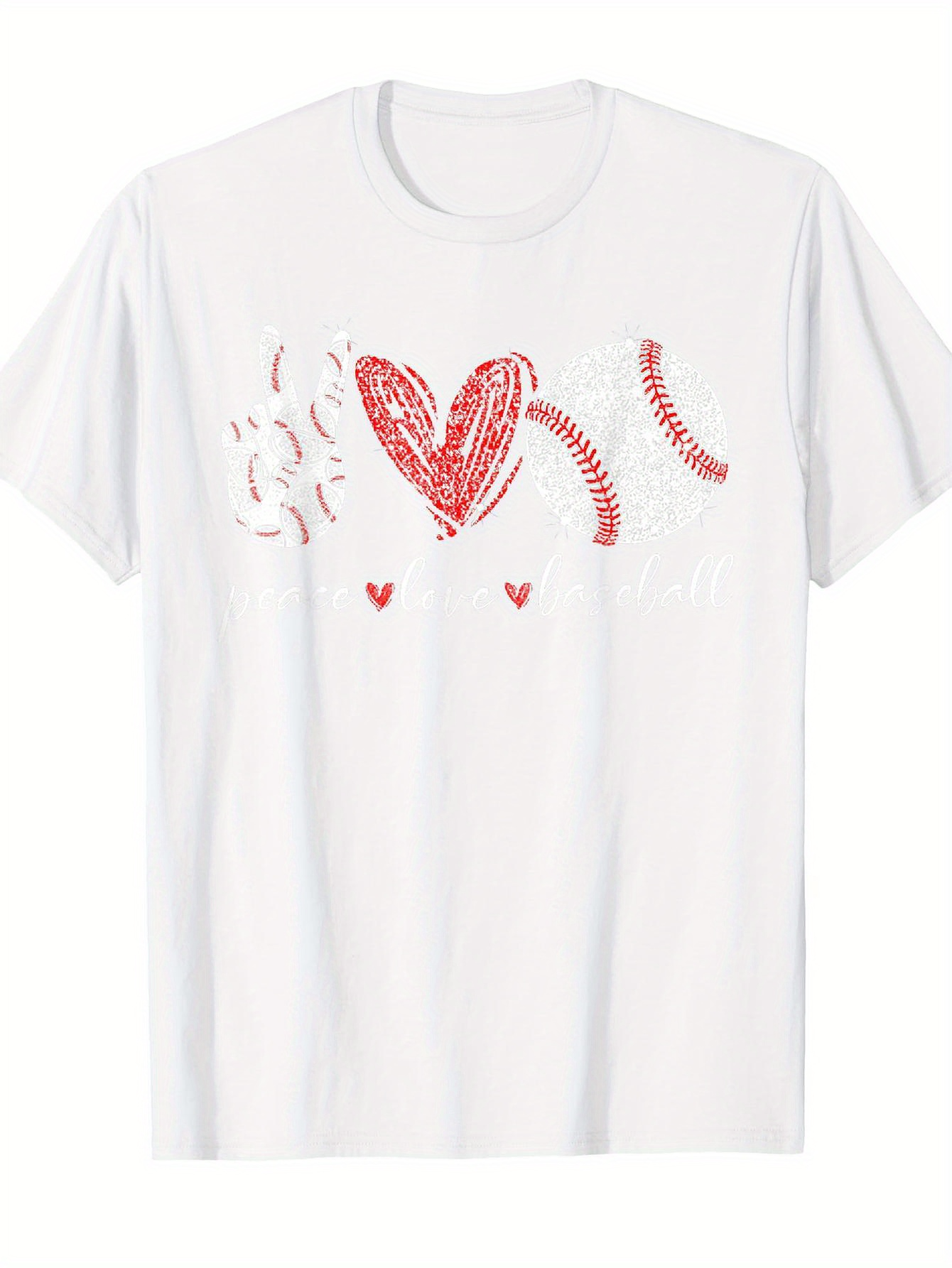 Men's Graphic T-Shirt Scribbled Red Brushstrokes Forming Playful Abstract Heart Shapes
