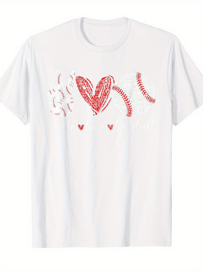 Men's Graphic T-Shirt Scribbled Red Brushstrokes Forming Playful Abstract Heart Shapes