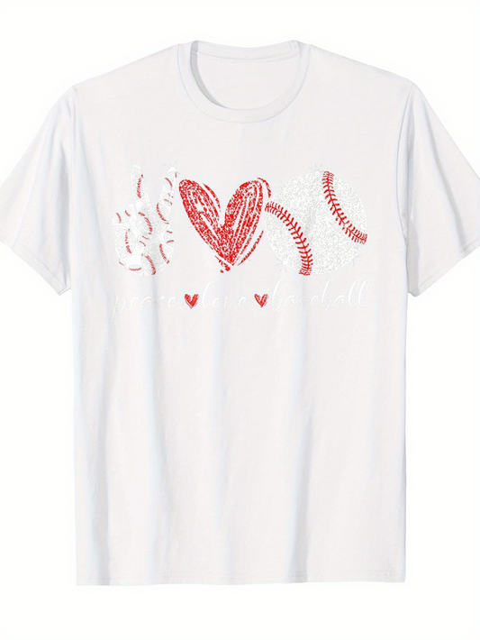 Men's Graphic T-Shirt Scribbled Red Brushstrokes Forming Playful Abstract Heart Shapes