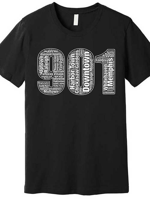Men's Graphic T-Shirt Downtown Memphis Skyline Highlights With Local District Names 901
