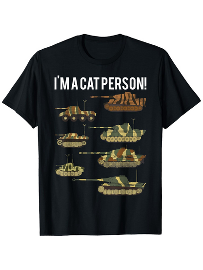 Men's Graphic T-Shirt Im A Cat Person Military Camouflage Pattern Tanks Featuring Forest Background