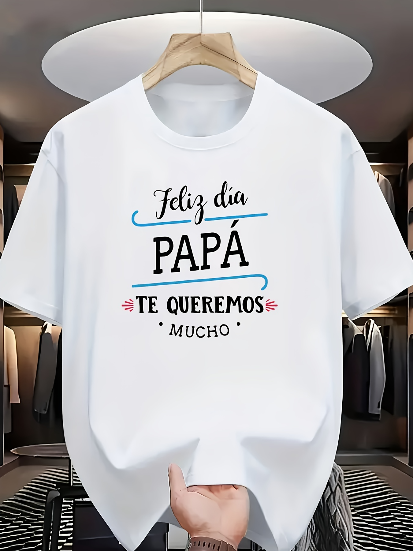Men's Graphic T-Shirt Feliz Día Papá & Papá Te Queremos Mucho text