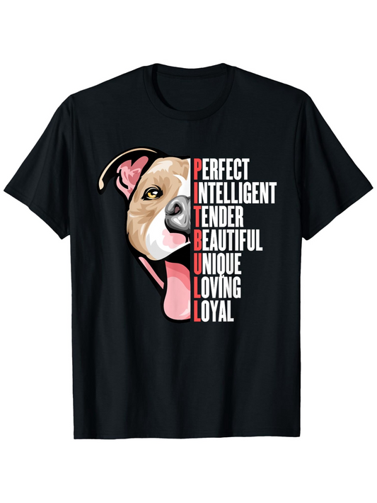 Men's Graphic T-Shirt Perfect Intelligent Tender Beautiful Unique Loving Loyal Pitbull