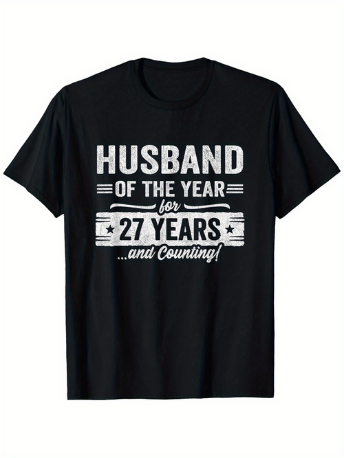 Men's Graphic T-Shirt Husband Of The Year For Twenty Seven Years And Counting Celebration T Shirt