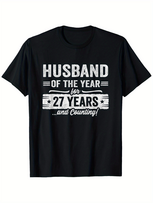 Men's Graphic T-Shirt Husband Of The Year For Twenty Seven Years And Counting Celebration T Shirt