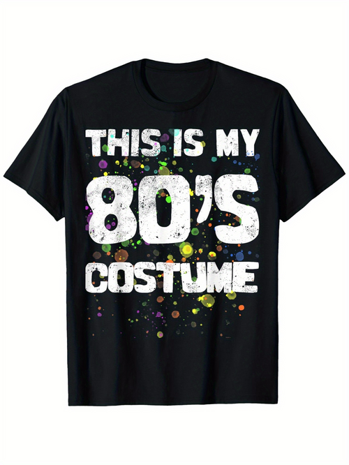 Men's Graphic T-Shirt This Is My Eighties Costume Neon Paint Splatter Graphic Shirt