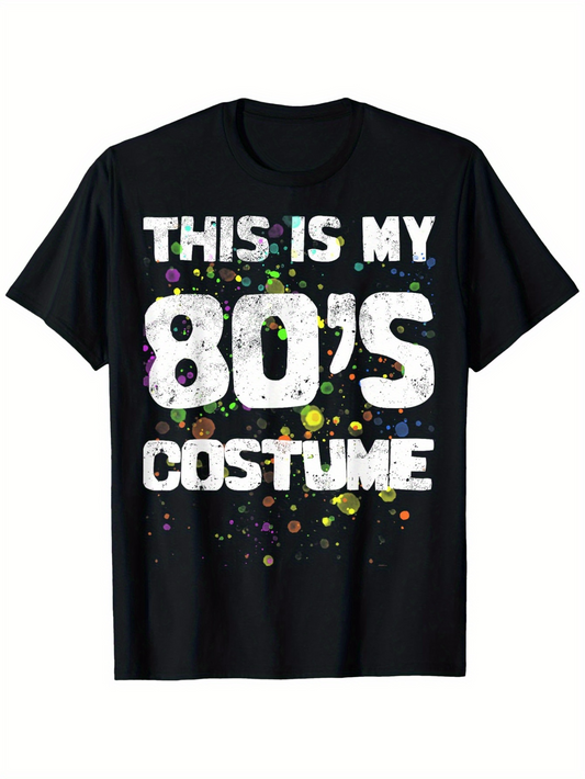 Men's Graphic T-Shirt This Is My Eighties Costume Neon Paint Splatter Graphic Shirt