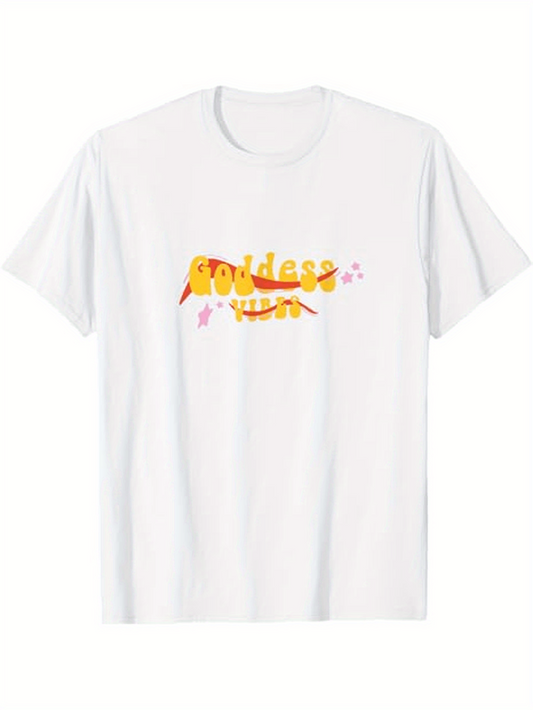 Men's Graphic T-Shirt Goddess Within Radiant Sunbursts With Playful Swirling Stars Motif