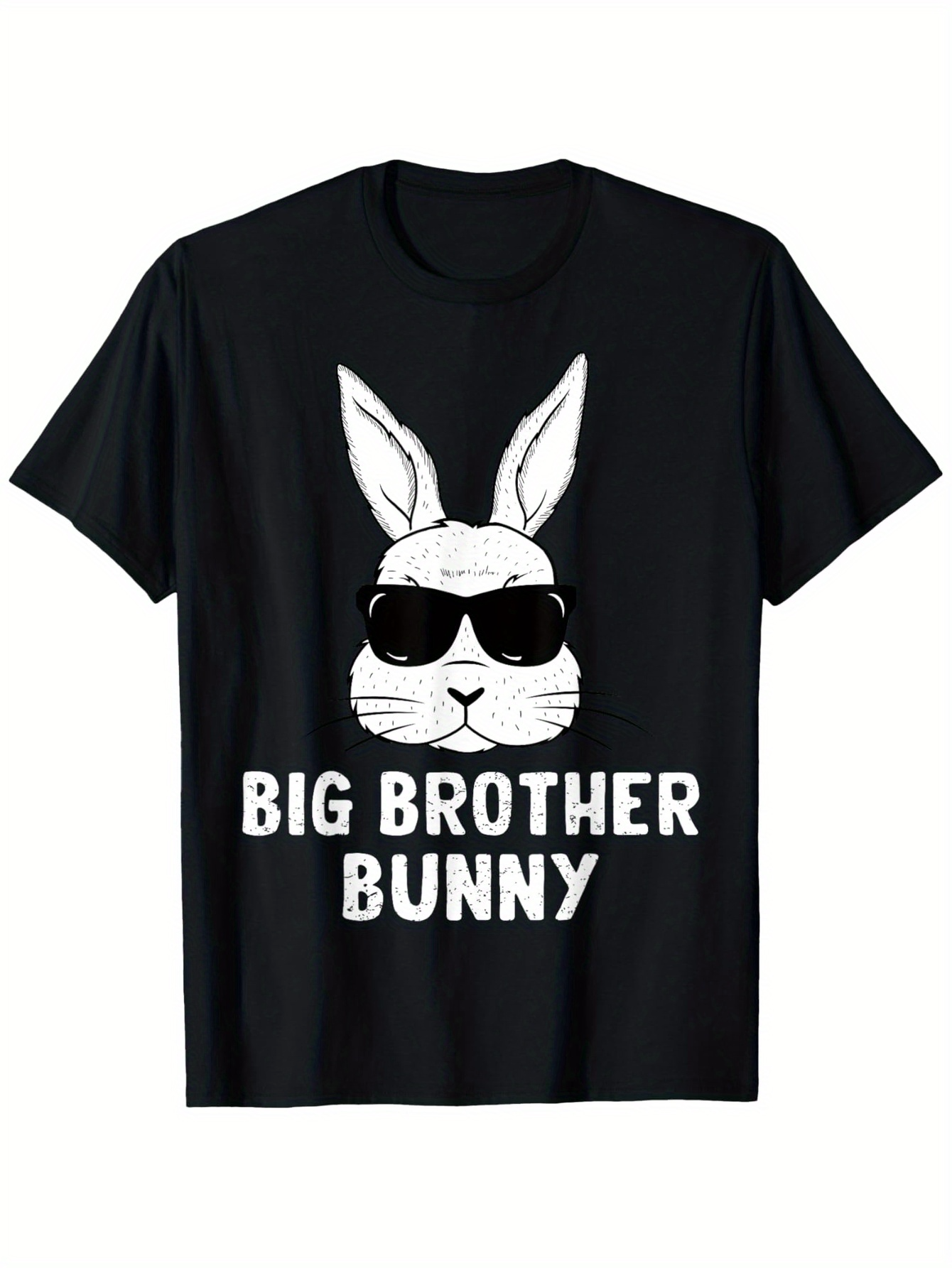 Men's Graphic T-Shirt Big Brother Bunny Wearing Cool Sunglasses With Fun Cartoon Bunny Face